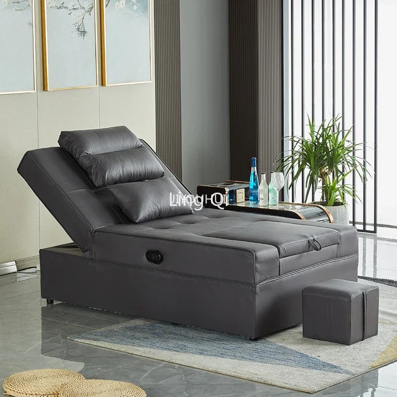 Comfort Adult Elegant Reclining Sofa Minimalist Beauty Salon High Quality Reclinable Couch Bed Gray Muebles Indoor Furniture