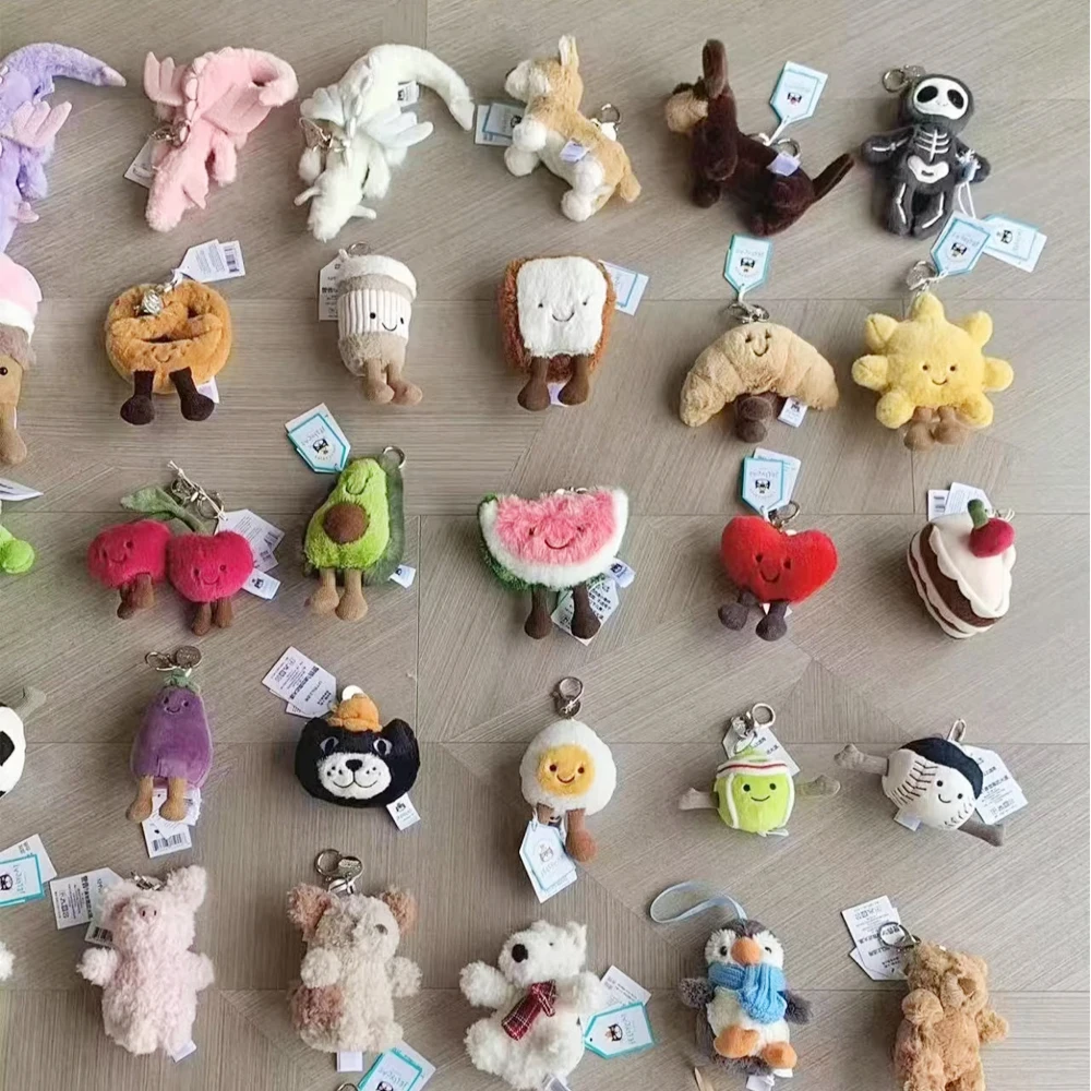 

plush cotton cat candy two-color lovely soft two-color keychain croissant plush keychain Cherry plush keychain plush