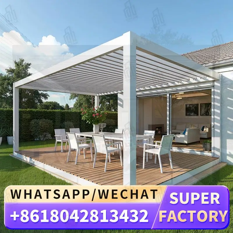 

Modern Style Outdoor Furniture Automatic Aluminum Pergola with Adjustable Louvers for Garden Patio Backyard pergola
