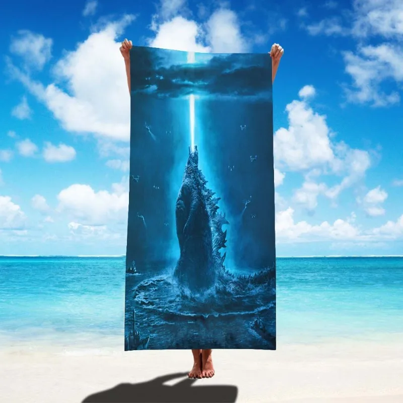 

New Godzilla Vs King Kong Beach Towels Oversized Movie 3D Print Fashion Summer Travel Bath Towel Quick Dry Swimming Towel