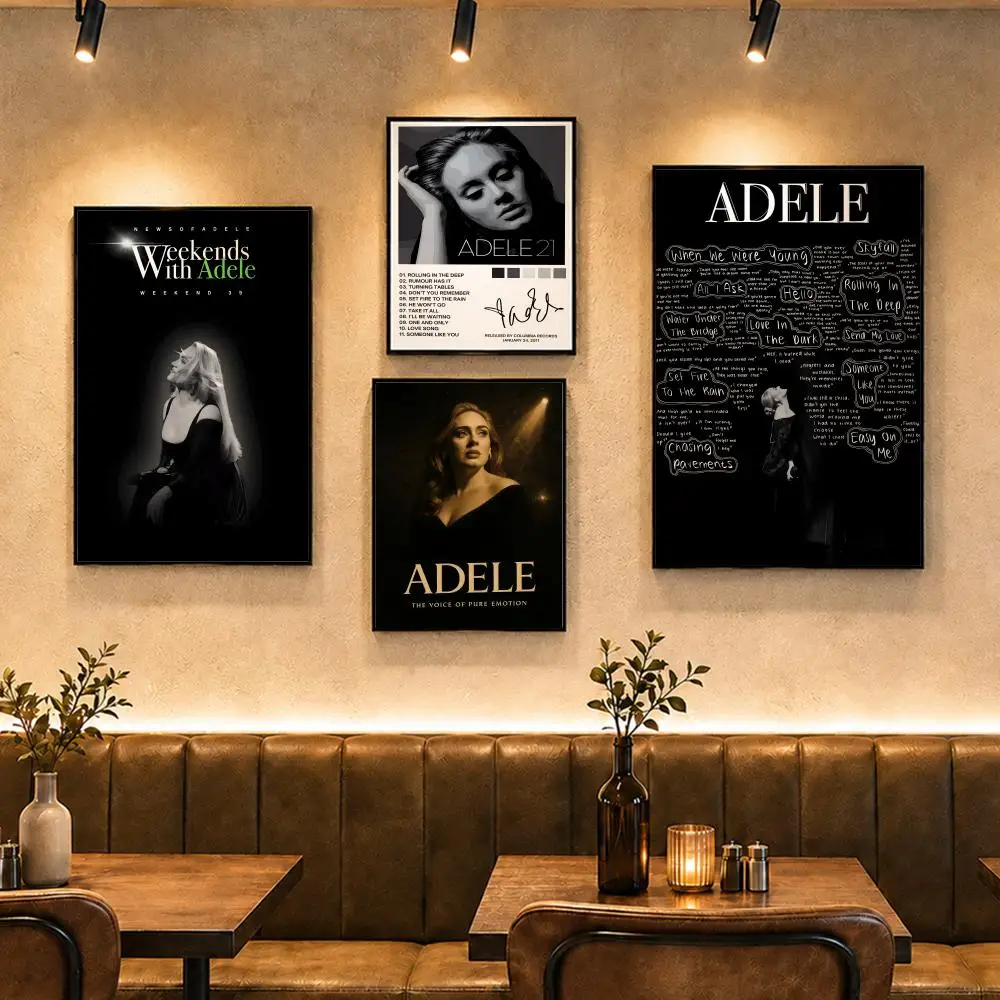 Pop Icon A-AdeleS Poster Vintage Retro Anime Poster Stickers Peel and Stick Wall Art Home Decor