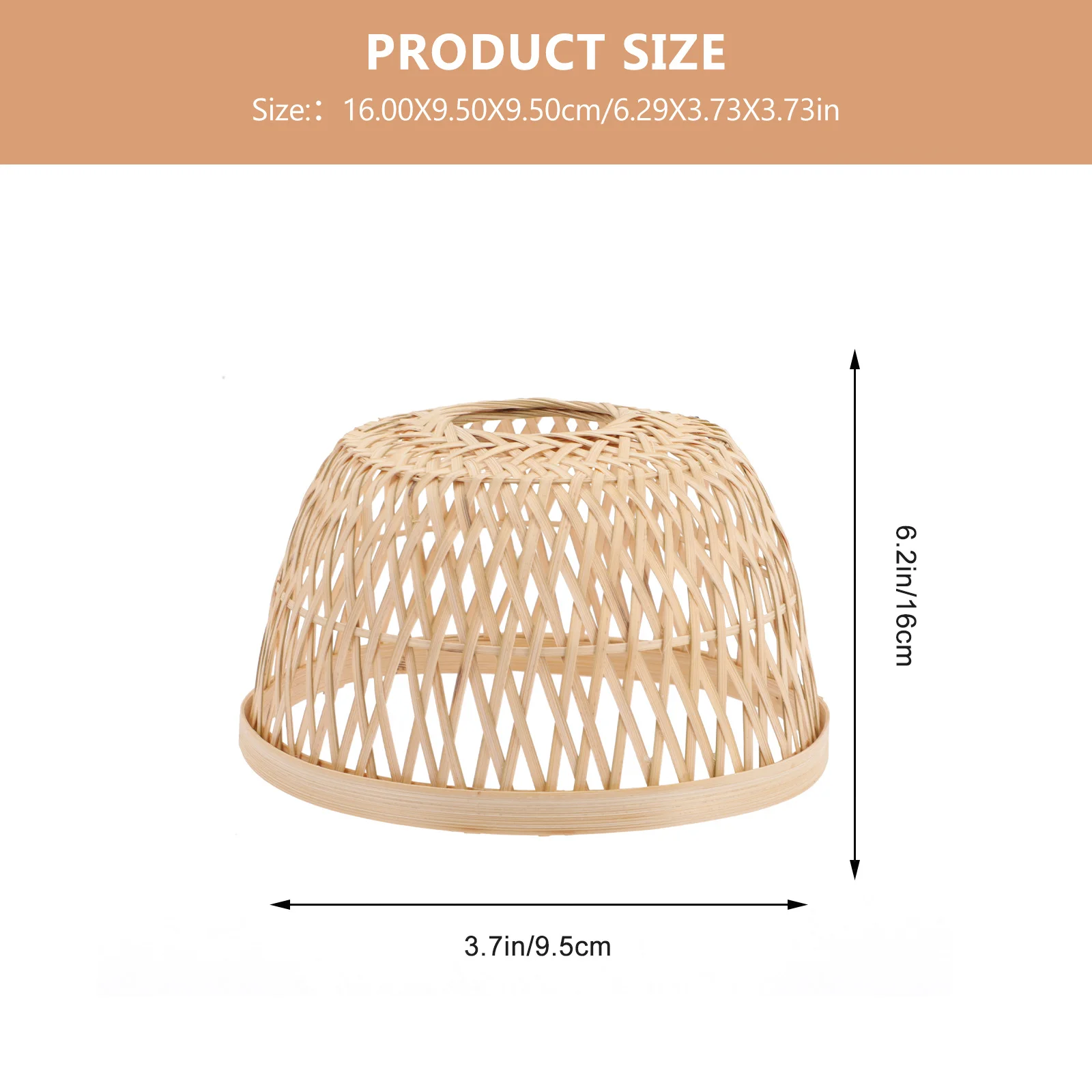 غطاء خفيف أنيق منسوج من الخيزران، عاكس الضوء ريفي متين لمختلف إعدادات الديكور، غطاء المصباح المعلق #5