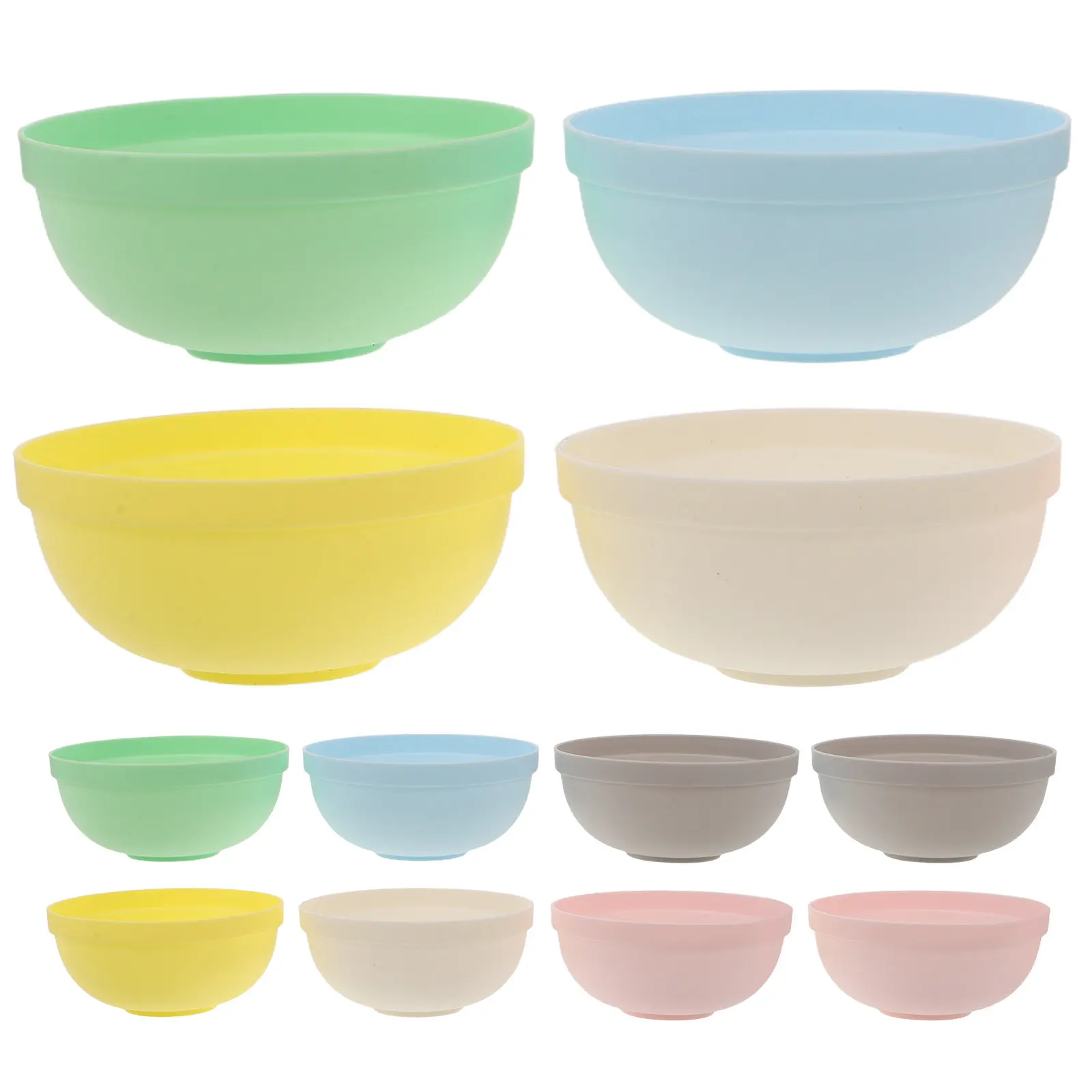 

12Pcs Baby Feeding Bowls Plastic Weaning Supplies Lightweight Toddler Tableware for Fruit Pasta Dessert Snack Salad Serving