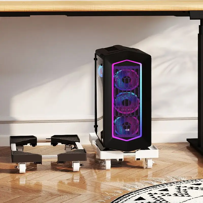 

Регулируемая подставка для игрового ПК на колесиках – прочный передвижной держатель для компьютерной стойки под столом, защита от царапин