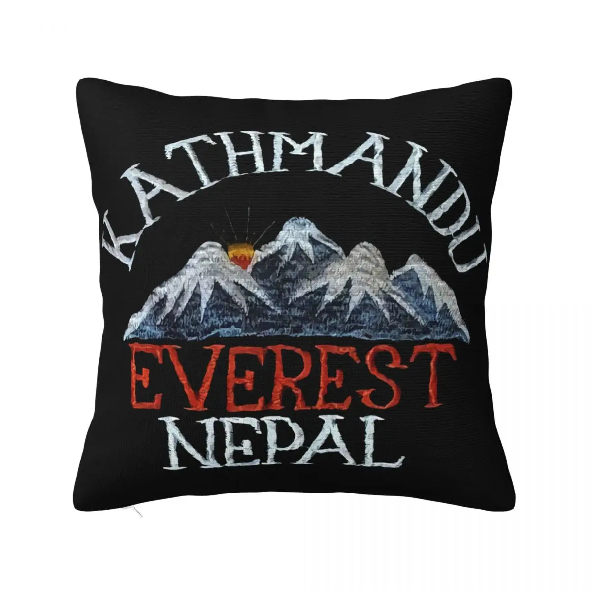 

Vintage 90S Kathmandu Mount Everest Made In Nepal M Black Embroidered Casual Teenage Rock Party Goth Pillow Case