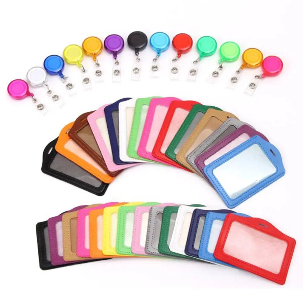Keychains Work ID Card Card Badge Holder Student Card Sleeves Bus Card Holder Transparent Card Cover Credit Cards Protector