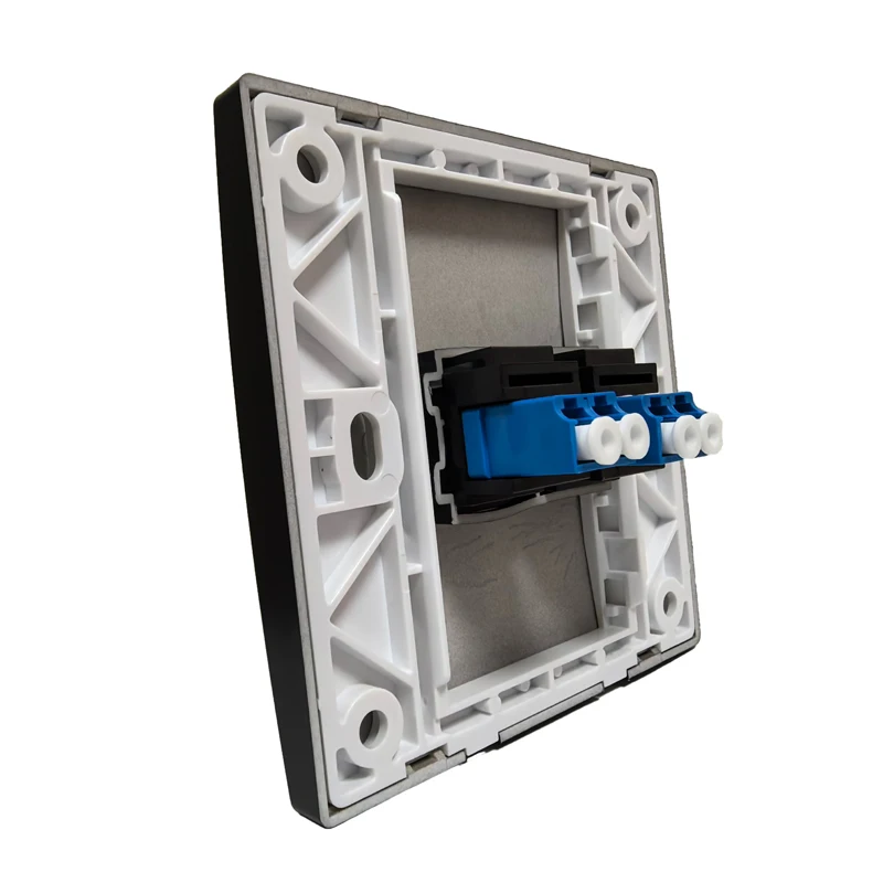 Zwarte Kleur 1 Gang 2 Poorten LC UPC APC Glasvezel Wandpaneel Socket Duplex LC-LC Koppeling Connector PlateFor Netwerk LAN Plug