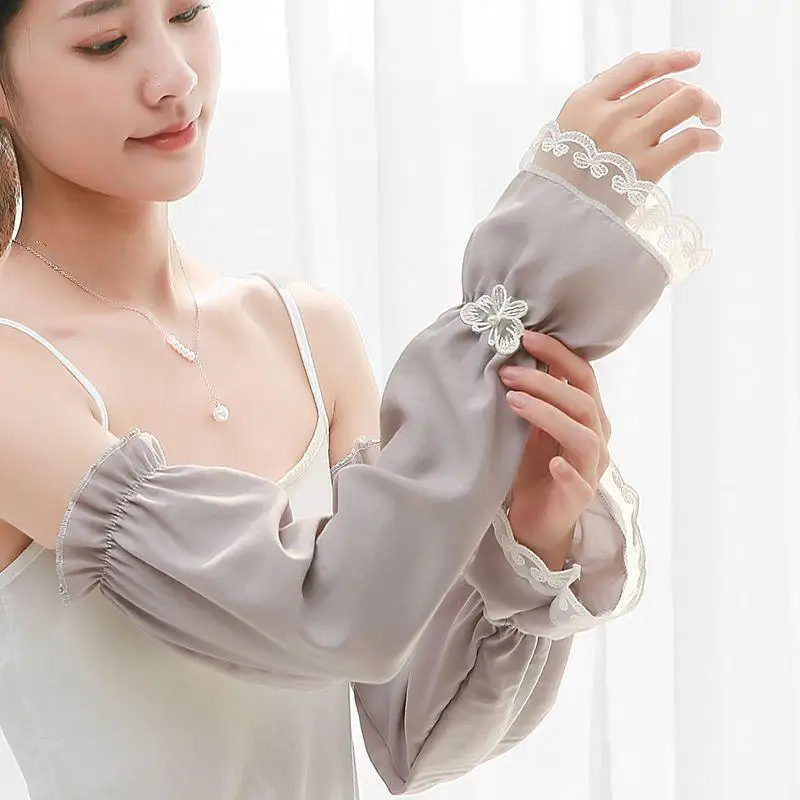 Maniche estive larghe e sottili per la protezione solare da donna, lunghe maniche di protezione solare traspiranti per la guida all'aperto e il ciclismo