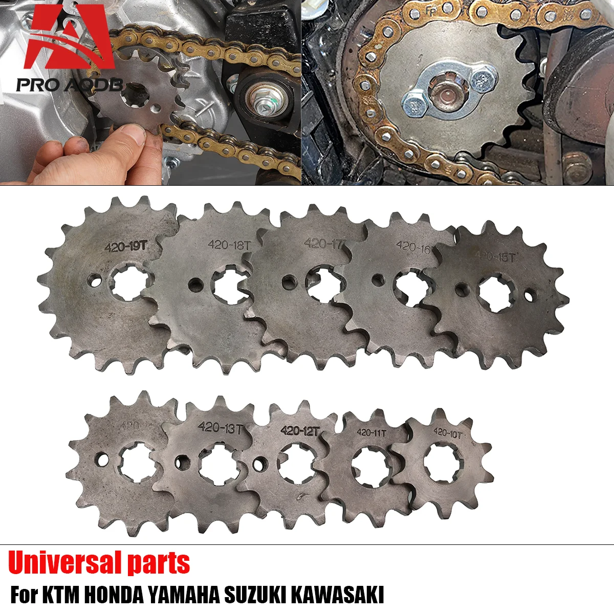 

420# 20mm 17mm10T-19T Front Engine Sprocket For KAYO BSE SSR SDG Dirt Pit Bike ATV Quad Go Kart Moped Buggy Scooter Motorcycle