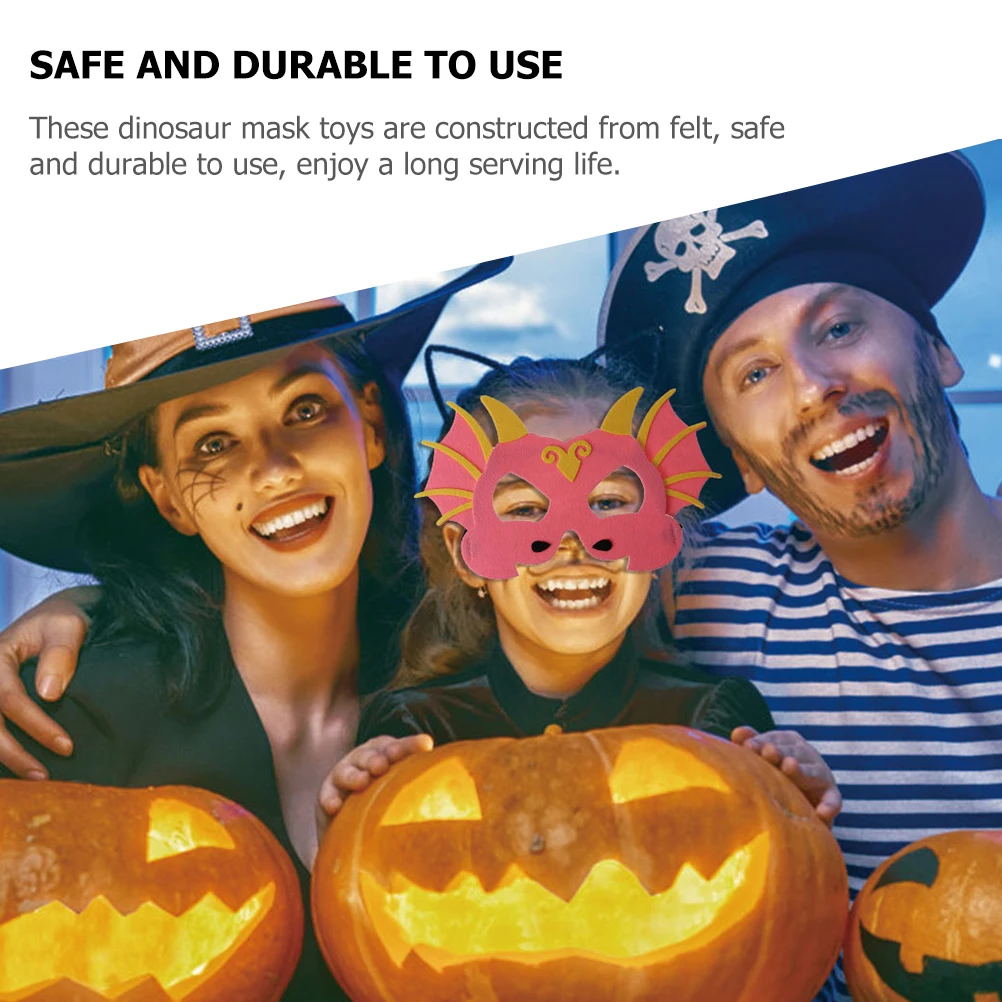 15 pçs máscaras de dinossauro brinquedos de feltro seguro halloween carnaval festa suprimentos decorações de aniversário crianças adultos dinossauros