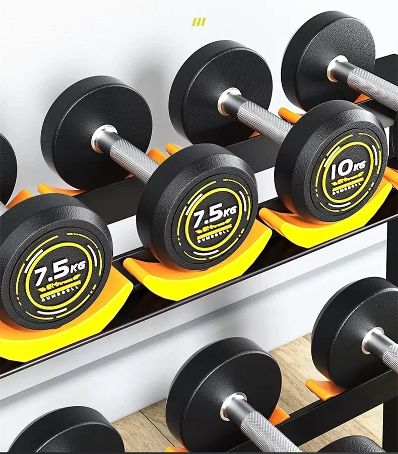 Rubber Steel Dumbbell Set Wholesale Mancuernas 2.5-30kg Kettlebell Barbell Gym Weight Pesa Rusa Ajustable Strength Training