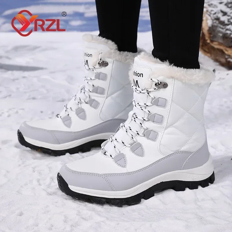 YRZL Boots donna stivali da neve invernali antiscivolo scarpe con plateau per donna scarpe in cotone caldo Ladies Flat Botas Mujer Winter Boot donna