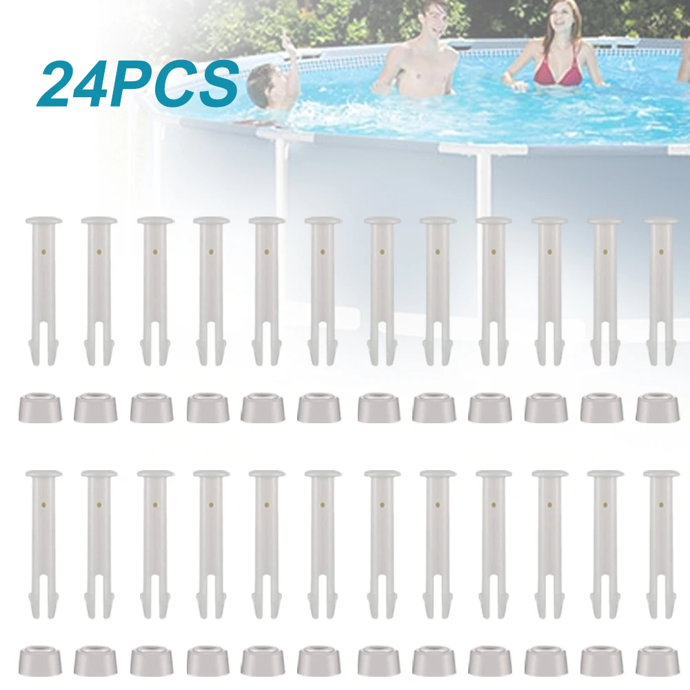 24Pcs ABS Pool Joint Pins Replacement Pool Joint Pins and Rubber Pool Seals Swimming Pool Replacement Parts 28270-28273