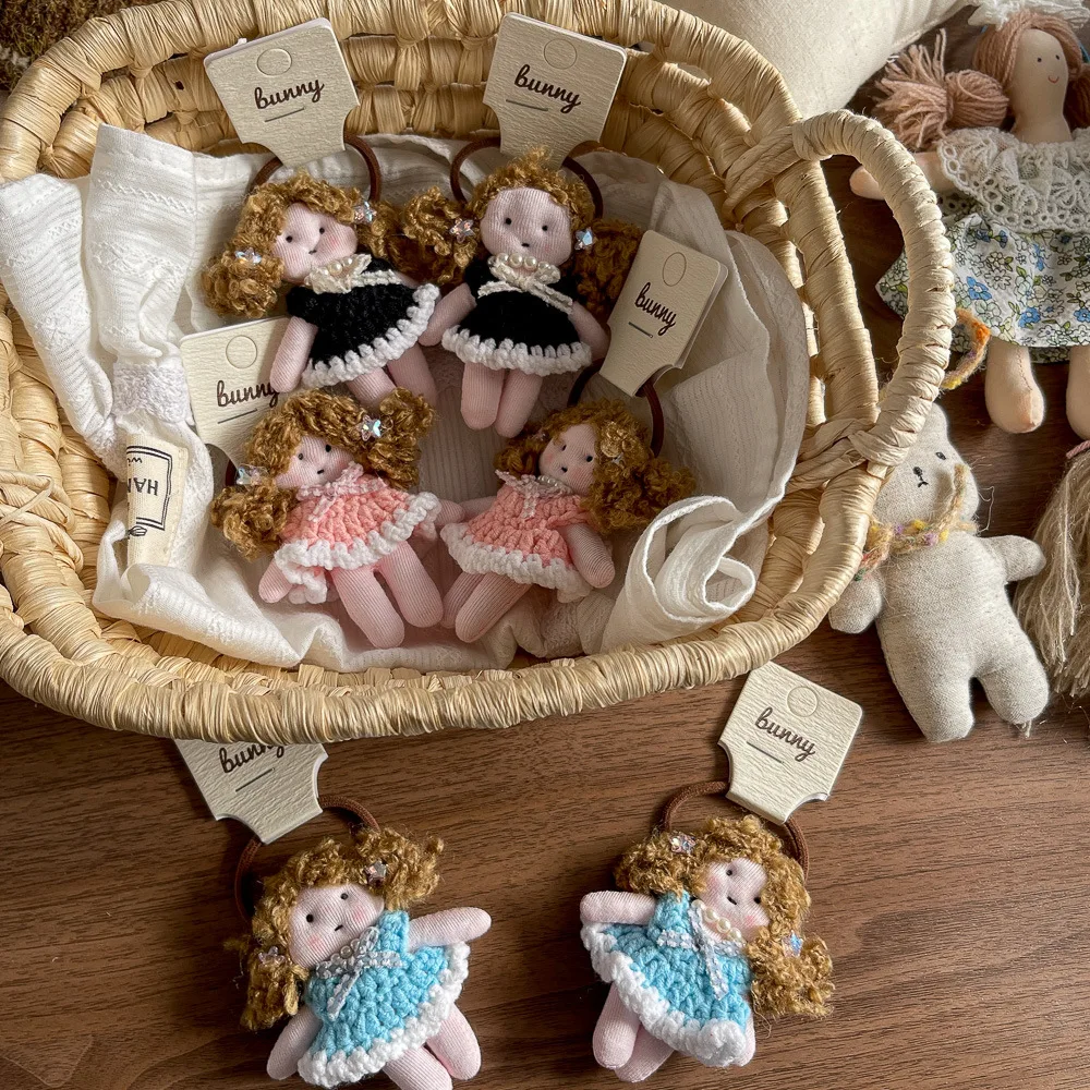 Hair Scrunchie Cartoon Crochet Dress Curly Doll Cute Princess Sweet High Elastic Gentle on Hair Multicolor Lightweight Medium