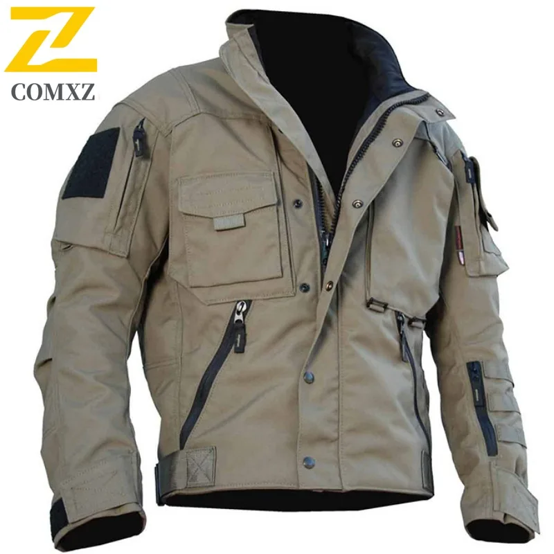 

COMXZ Men Varsity Jacket Baseball Collar Casual Lightweight Walking Sporty Camping Windbreaker Jacket Adventure Breathable Coat