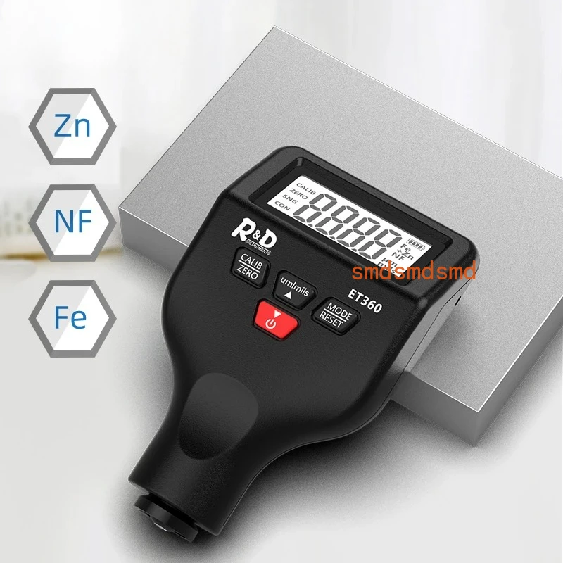 ET360 Mini Micron Level  Paint Thickness Meter High Precision Car Paint Coating Thickness Gauge Fe/NFe Fe+ Zn Russian Manual