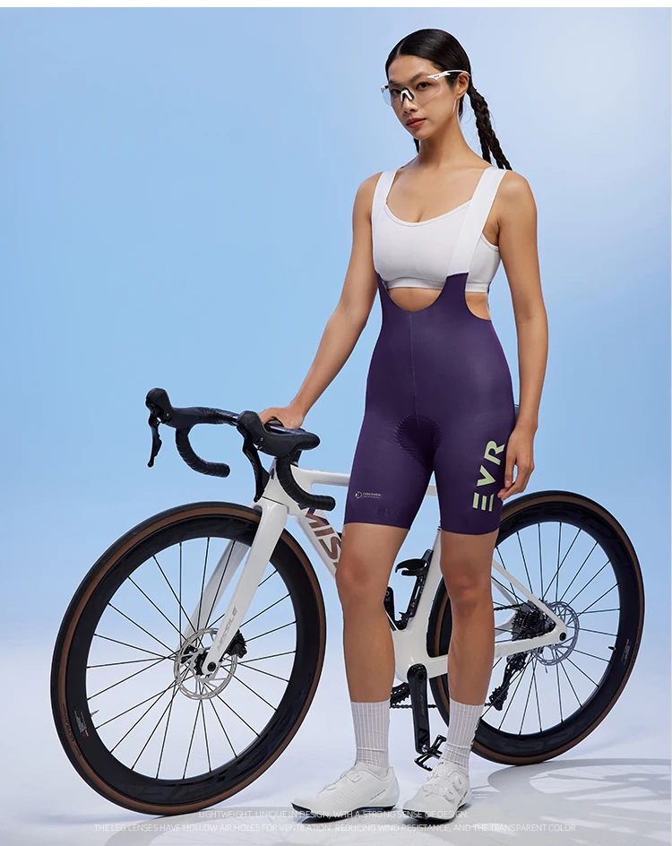 EVR Sommer Damen Radsport-Trägerhose Einteilige Trägerhose mit Doppelpfeil-Design Langstrecken-Schnelltrocknende Radhose – Detail 19