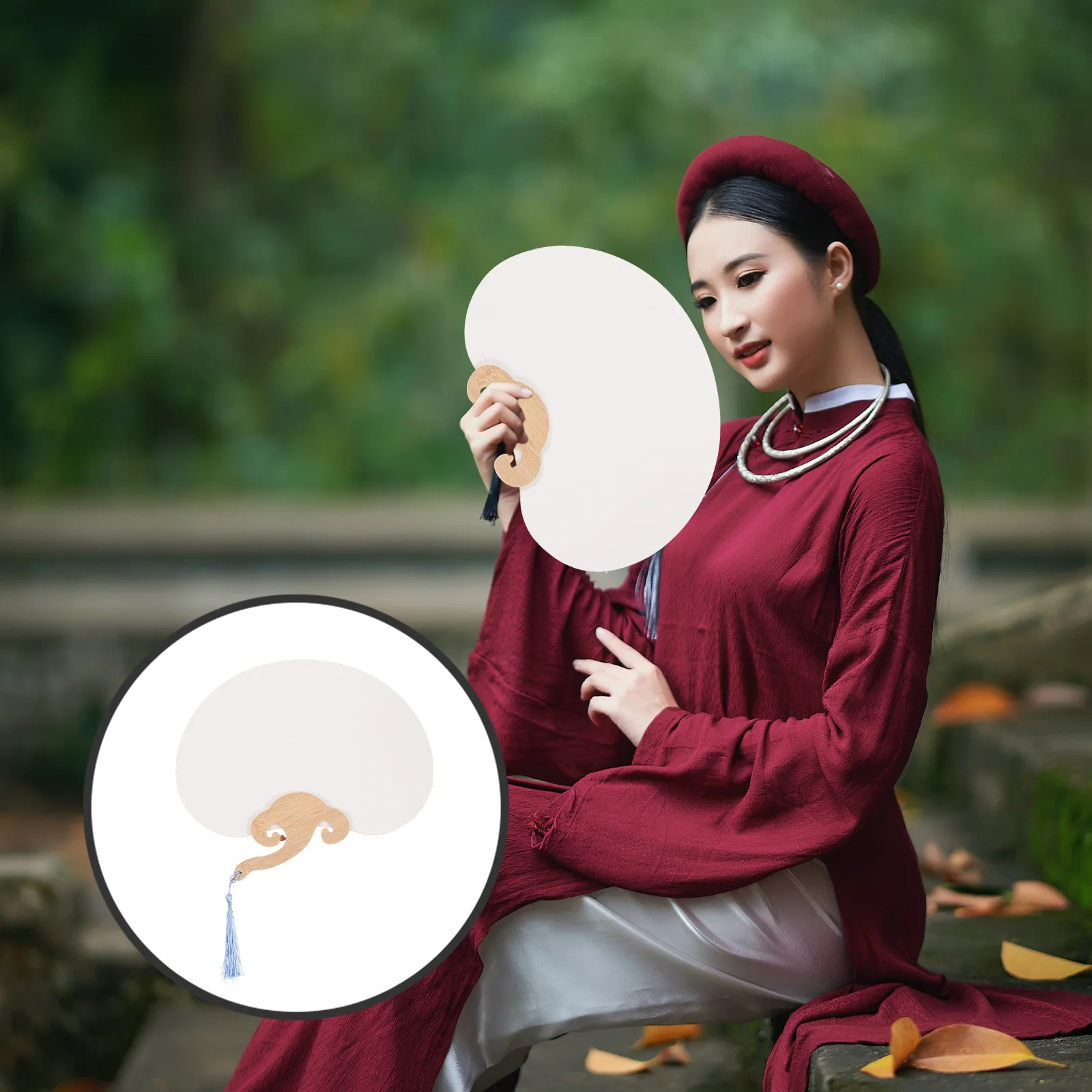 

4Pcs DIY Blank Handheld Paper Fans Traditional Design for Painting Graffiti Perfect for Kids Parties Events Paper Fans Handheld
