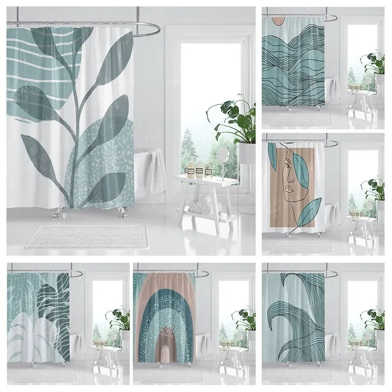 

Waterproof fabric shower curtains Bathroom curtain accessories 180x200 Bath curtain for shower 240*200 nordic boho decoration