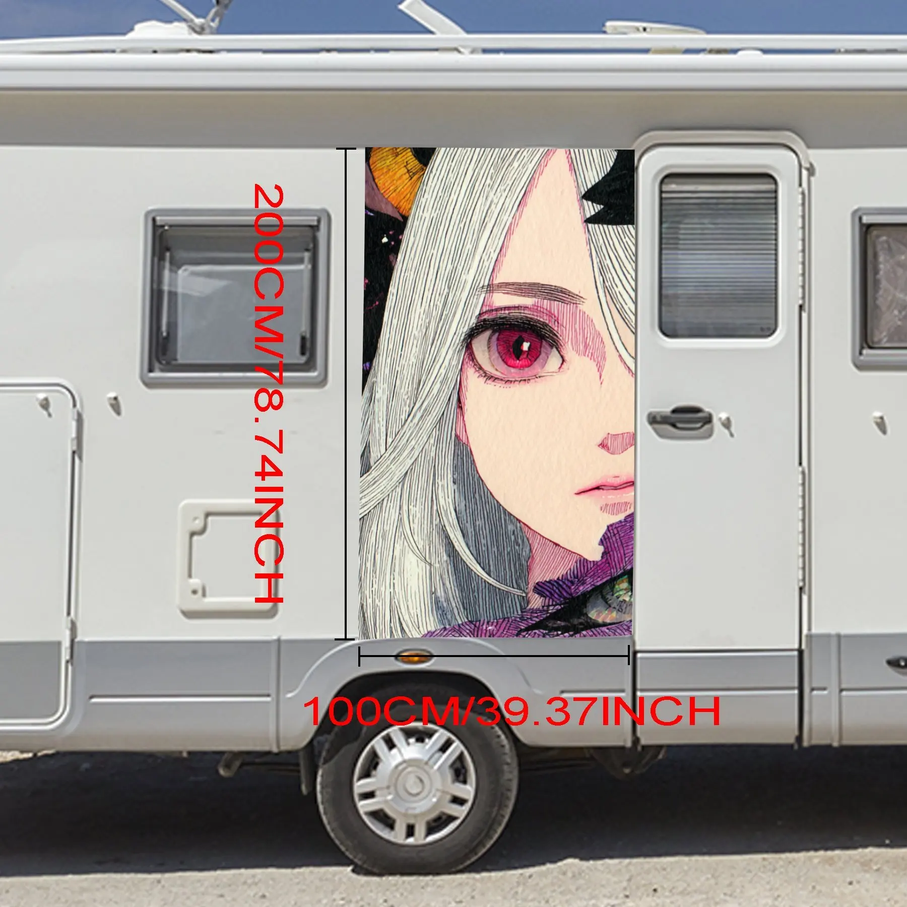 Woman with Many Eyes and Purple Wings Car Sticker,Waterproof Vinyl Decal for RV Side, Self - Adhesive Stickers to Decorate & Pro