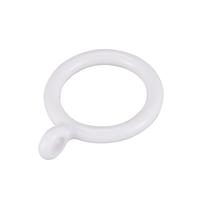 20X White 25Mm Inner Plastic Curtain Rings Gourd Shape Home Shower Window Bath Curtain Hook Rod Clips Accessories