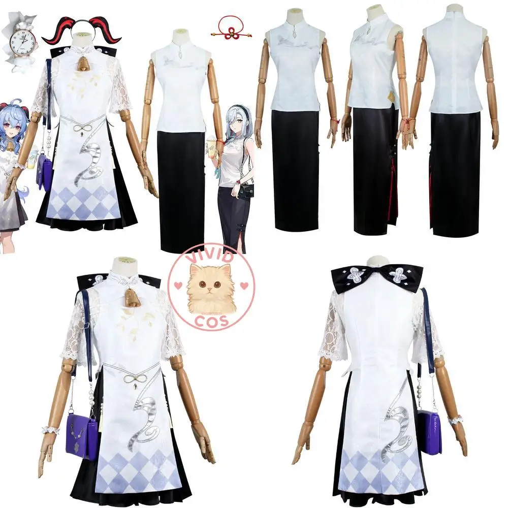 

Popular Game Genshin Impact Cosplay Costume Anime Ganyu and Shenhe Outfit for Women Comic Con Halloween Party Outfit