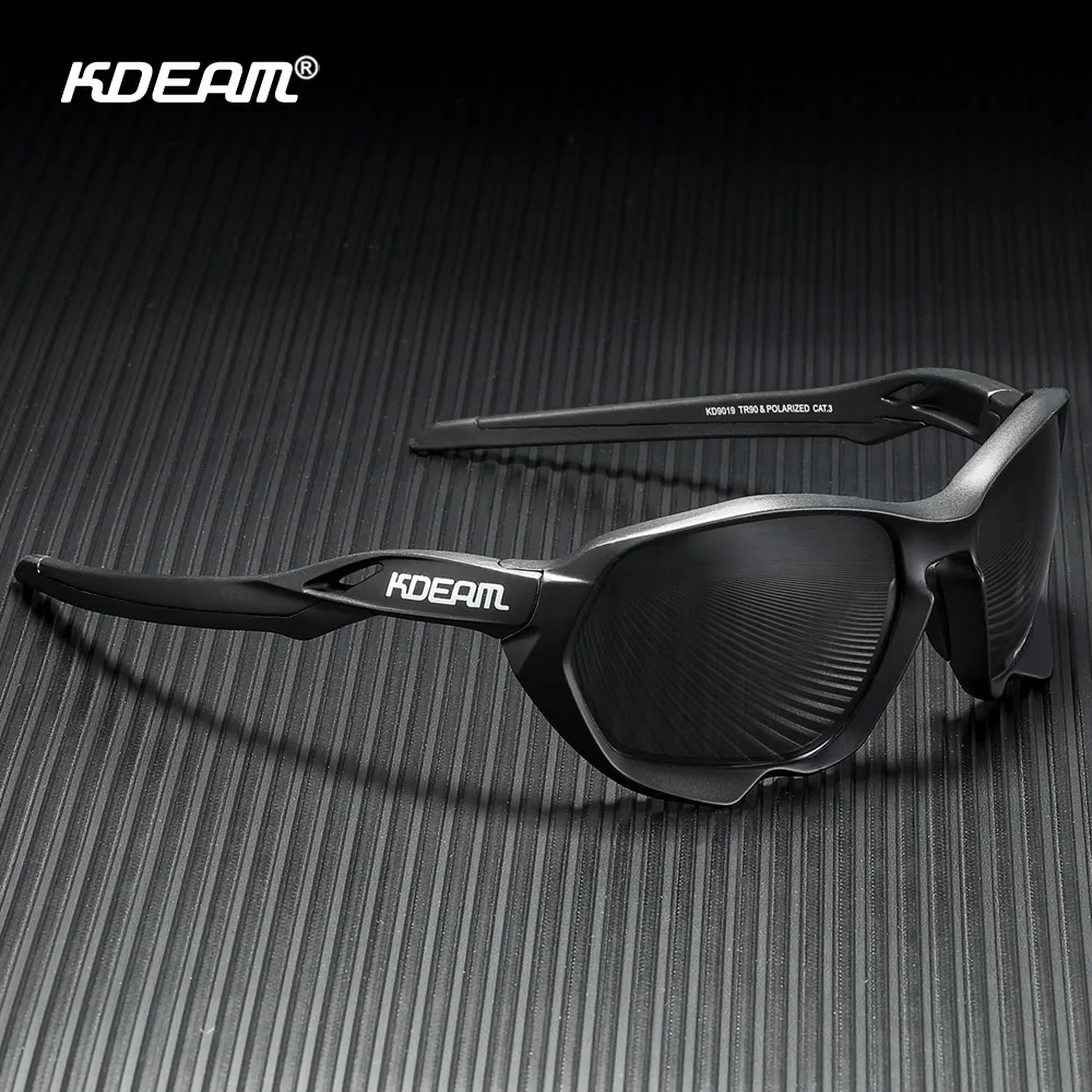 KDEAM Polarisierte Sonnenbrille für Herren, TR90-Material, Fahrrad-Sonnenbrille, ergonomisches Design, Bügel, makellose, abgestimmte Form mit Etui