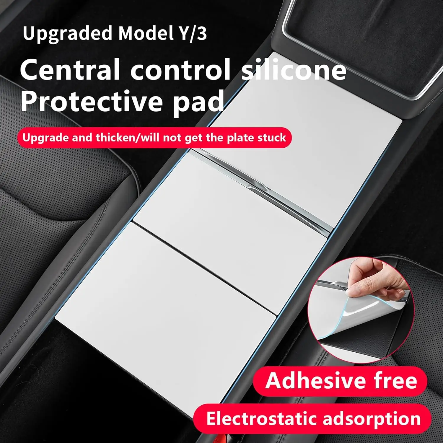 

2026 For Tesla Model Y Juniper Model 3 Highland Console Electrostatic adsorption Cover For Tesla Interior Decor Accessories