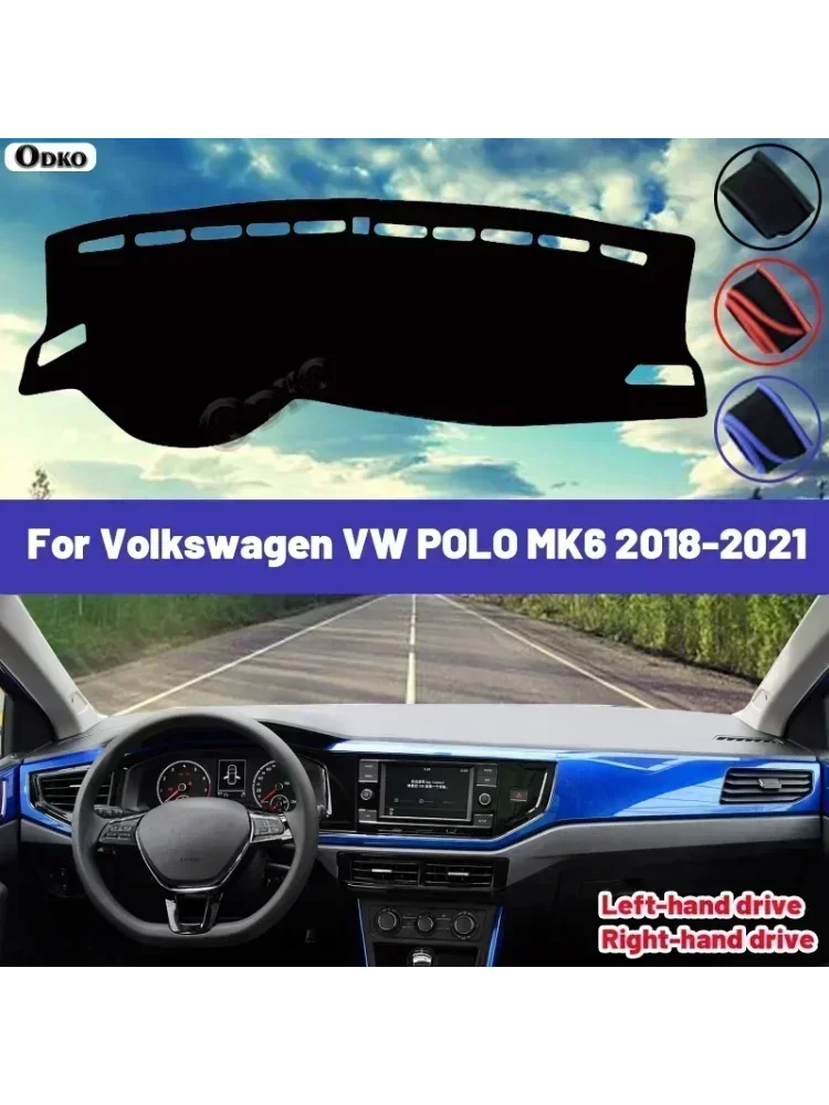 Tapis de couverture de tableau de bord de voiture, pare-soleil pour éviter la lumière, Anti-UV, haute qualité, pour Volkswagen VW POLO MK6 2018 2019 2020 2021