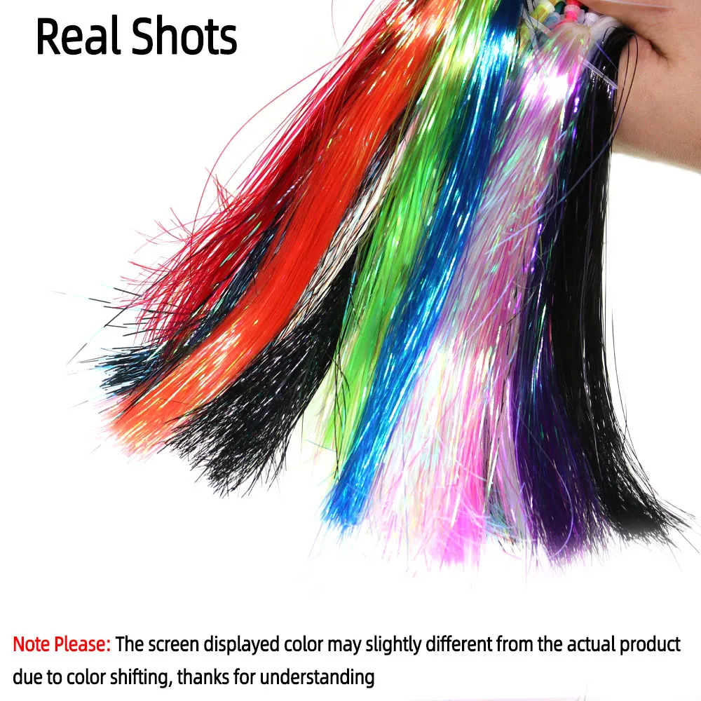4/14Packs 0.5mm Ice Wing Flashabou Tinsel Crystal Flash Fly Tying Material For Nymphs Streamers Jig Head Lures Sea Fishing Lure