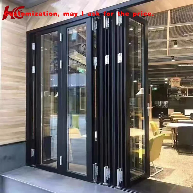 custom.Australian NFRC Certified Folding Door Grill Narrow Frame Sliding Folding French Interior Door Factory Direct