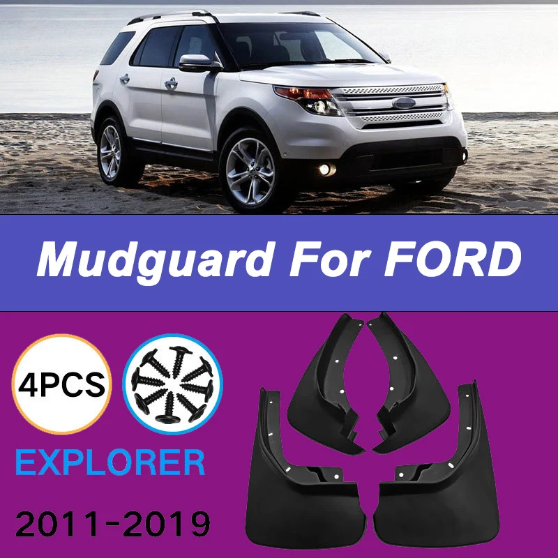

For FORD Explorer 2011-2019 Automotive Tire Mudguard Waterproof Prevent Mud Splashing Car Mud Flaps Fender Trim 4pcs Accessories