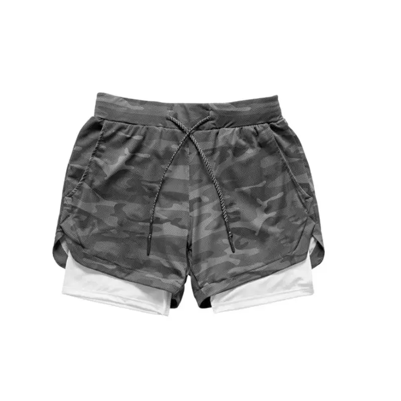 2022 5XL Summer Running Men's Sports Workout 2 In 1 Double - Deck Training Gym Shorts With Pockets