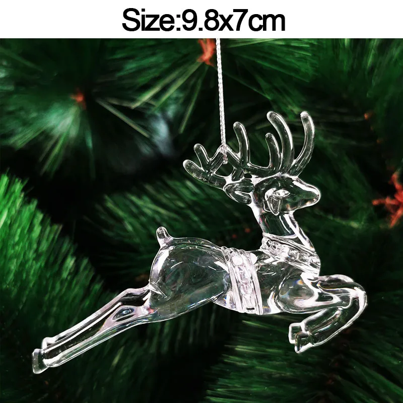 5 Stück Weihnachtsdekorationen für Zuhause, Kristall-Acryl-Ornamente, Schneeflocken, Elch, Weihnachtsbaum-Hängeanhänger, Navidad 2026 Neujahrsgeschenk – Detail 13