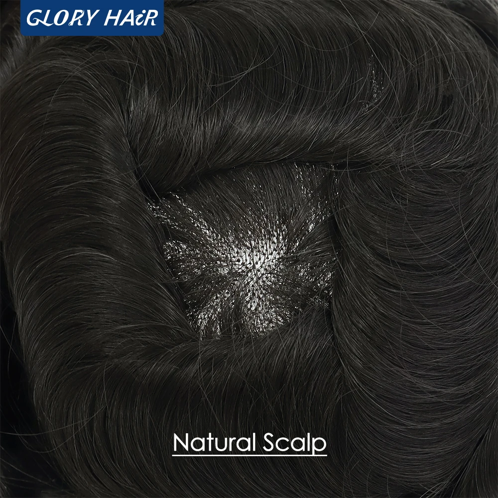 DMC 5 "الرجال الشعرية الاصطناعية نظام الشعر البشري الهندي 130% الكثافة عالية الجودة دائم غرامة خصلات شعر أحادية شعر مستعار رجل