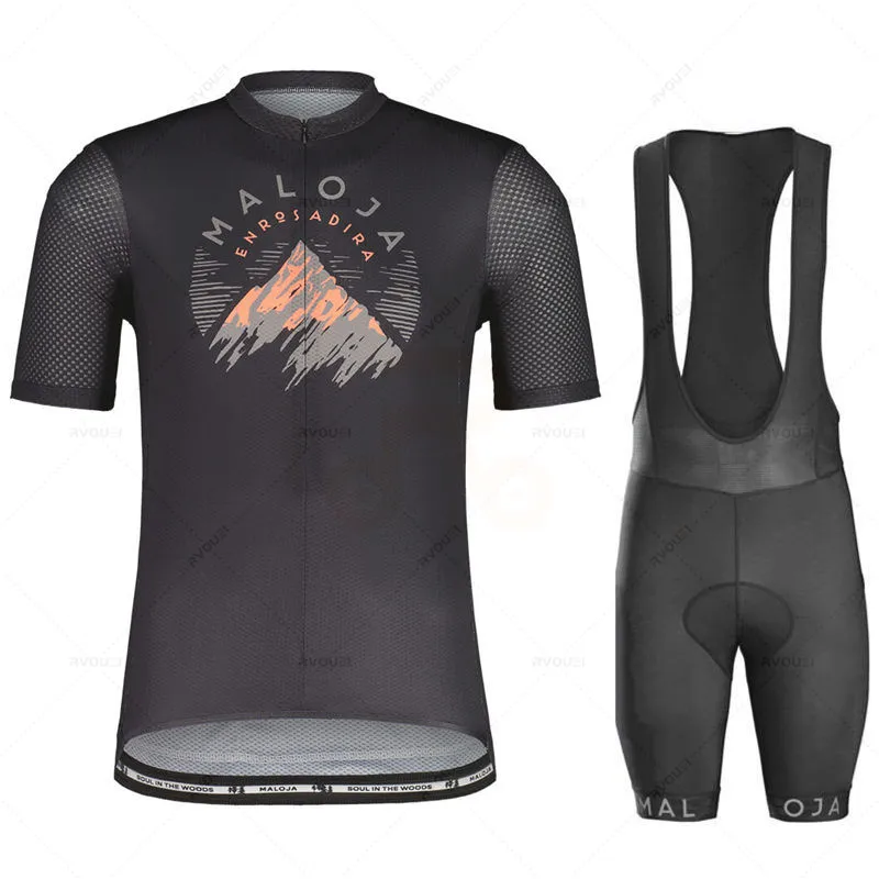 Maloja Bike Cycling Jersey Set for Men, Short Sleeve Mountain Uniform, Cycling Clothing Suit, Summer