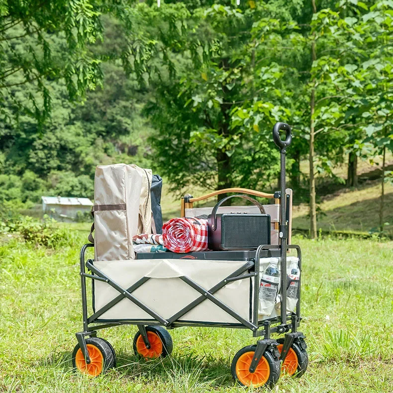 Campervan Trolley Camper Table Board Hand Push Picnic Outdoor Trolley Small Trolley Foldable Camping Trailer