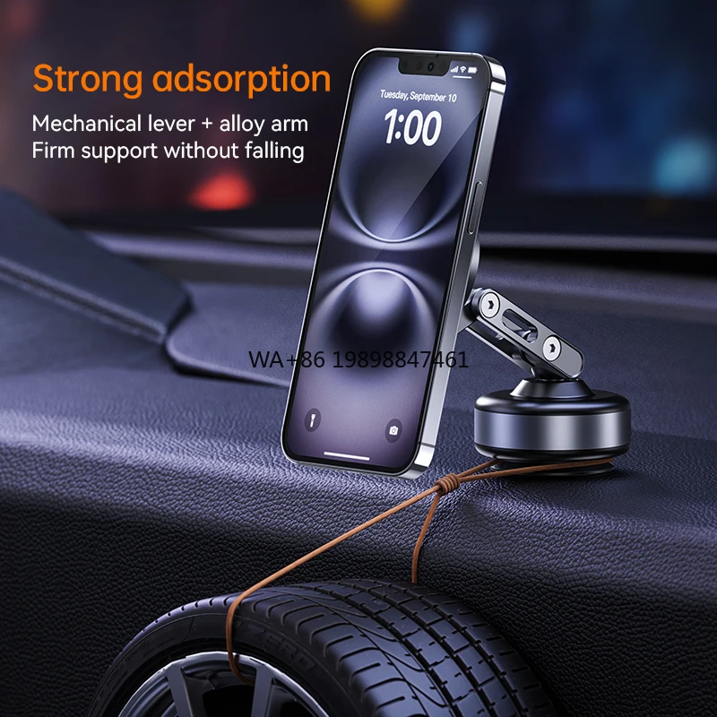 

X93 360 Degree Adjustable Hands Free Double Vacuum Sucker Magnetic Suction Phone Mount for Car Gym Mirror Smooth Surface