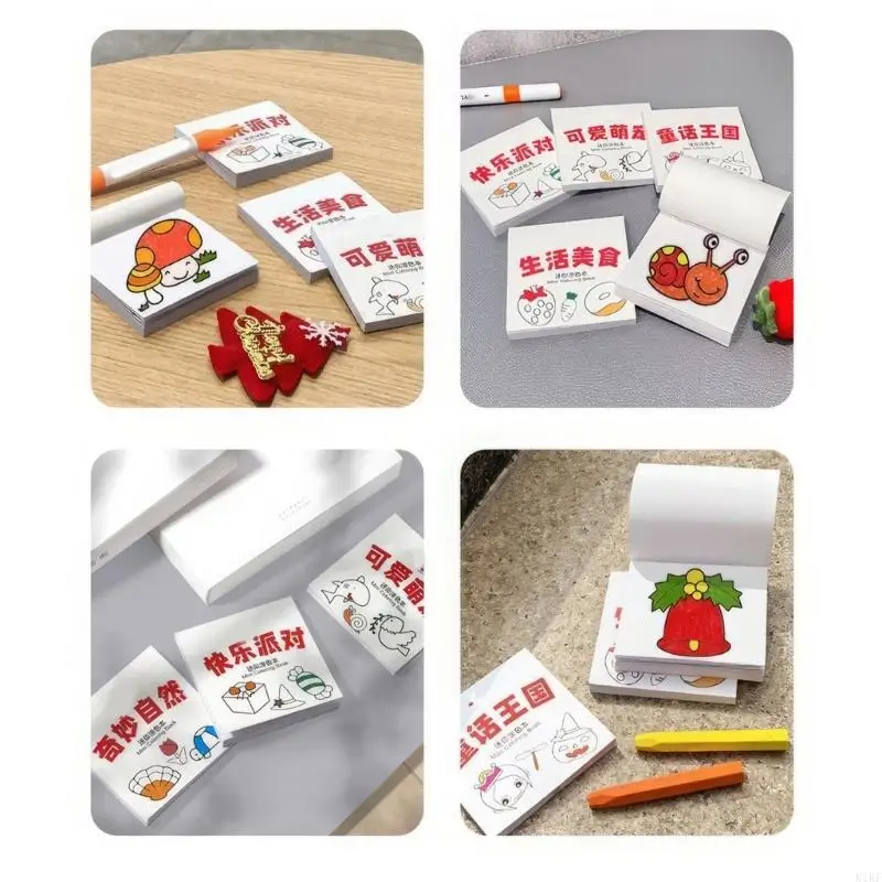 สมุดระบายสีนักเรียนศิลปะ 6 ชิ้นหนังสือภาพเด็กหนังสือการ์ตูน Drawing K1kf