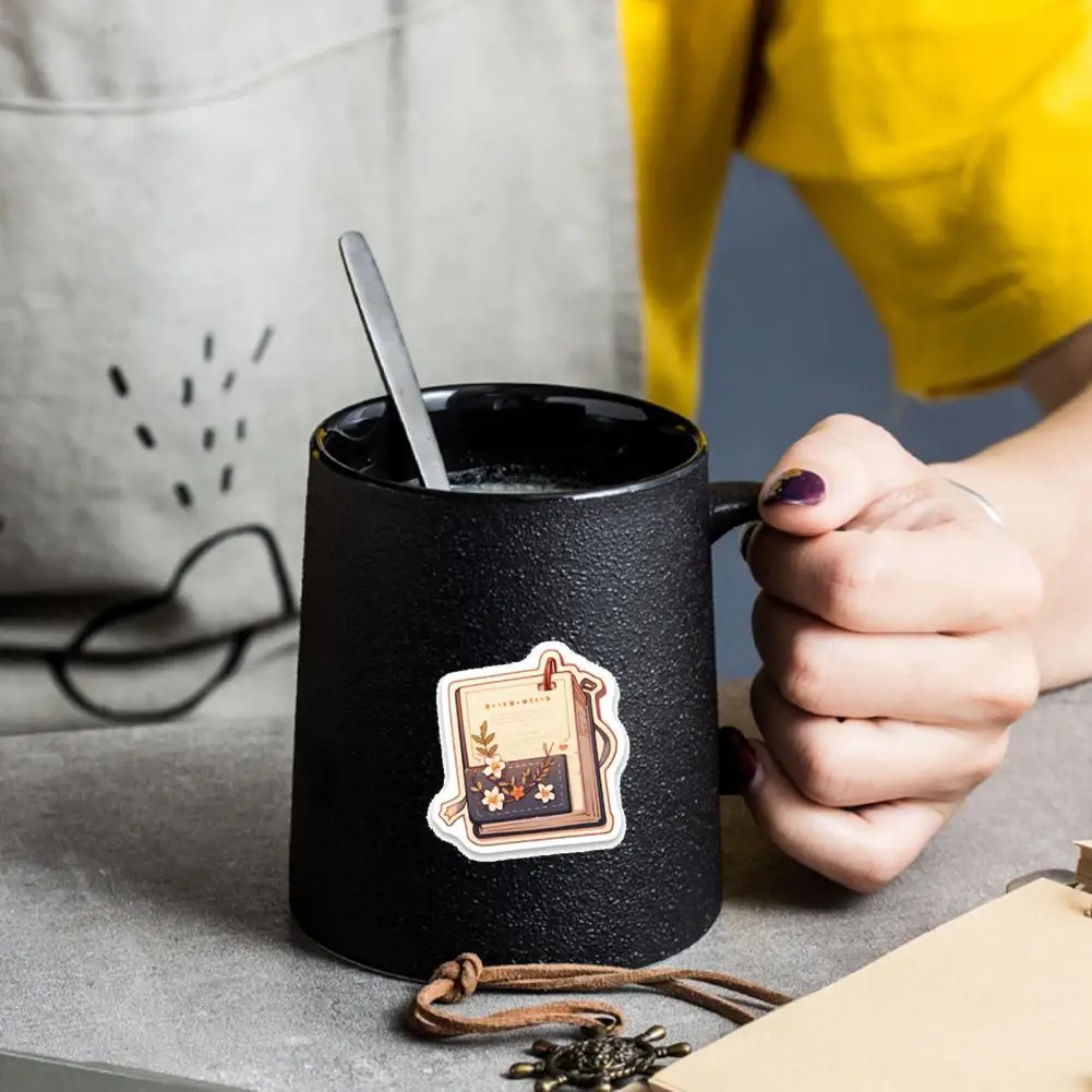 Cartoon Book Flower Adhesive Decal Cartoon Book Flower Theme Sticker Waterproof Cartoon Book Flower Sticker for Diy for Laptop