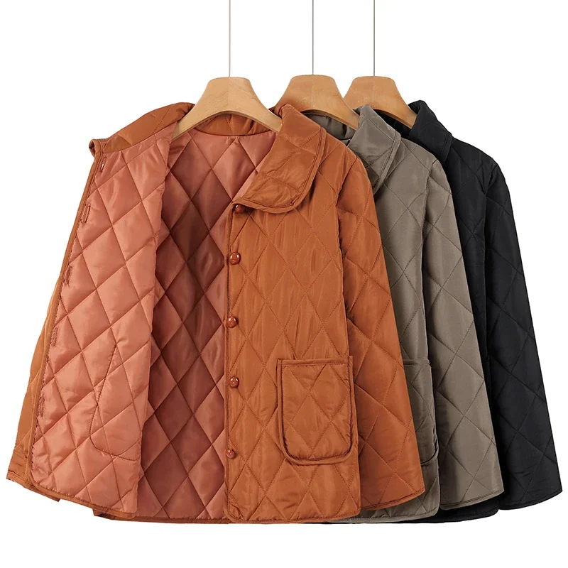 

Сплошной цвет, хлопковая куртка больших размеров, осень-зима, классическая женская одежда 2025 года, спортивная одежда на молнии, теплая, с длинными рукавами