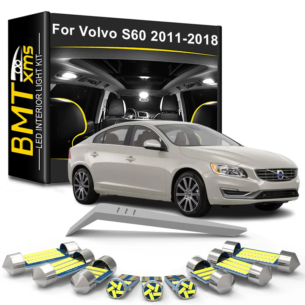 

BMTxms 13PCS Canbus For Volvo S60 Sedan 2011 2012 2013 2014 2015 2016 2017 2018 Car LED Interior Light Bulb Kit Accessories