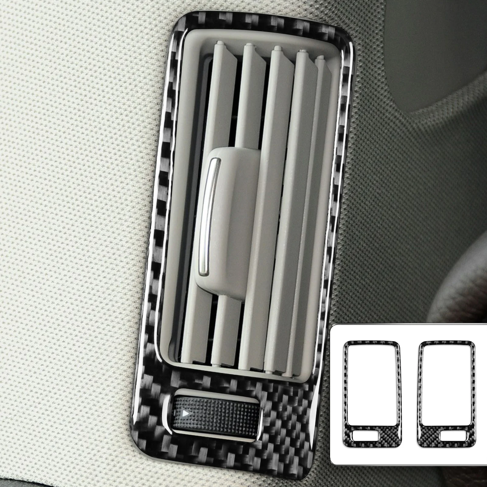 

For Audi Q7 4L 2007—2015 Carbon Fiber Car Accessories Rear Door Post Air Vent Outlet Panel Interior Cover Trim Modified Sticker