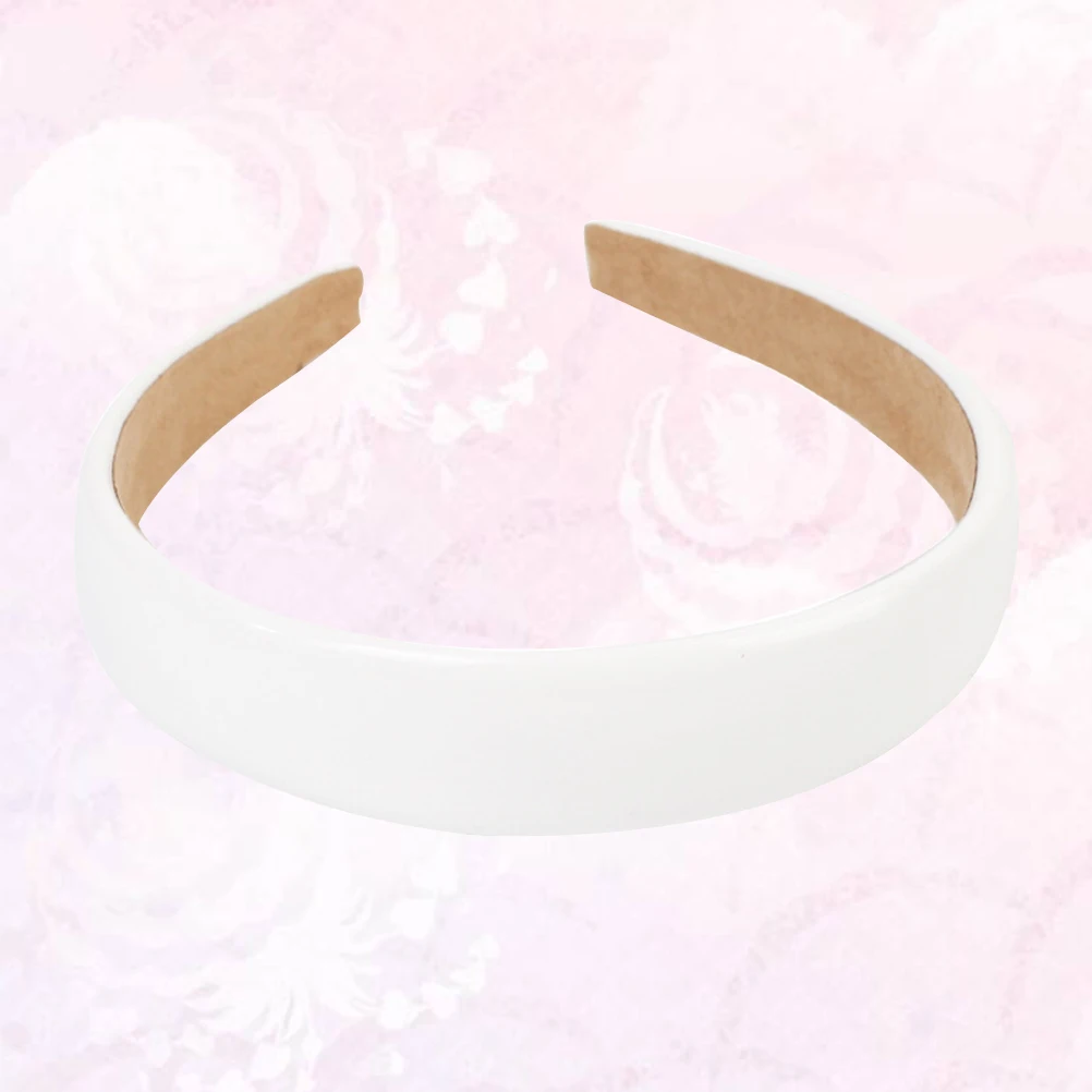 

Glossy PU Headband Women Broadside Hoop Hair Accessories Non Slip Wide Brimmed Hairstyle Daily Wear Party Gifts