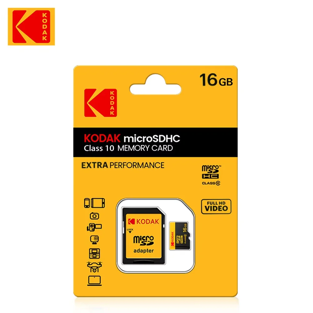 KODAK Micro SD-kaart geheugenkaart tot 100MB/s C10 U3 32GB 64GB 128GB 256GB TF-kaart 4K HD voor USB kaartlezer adapter Microsd