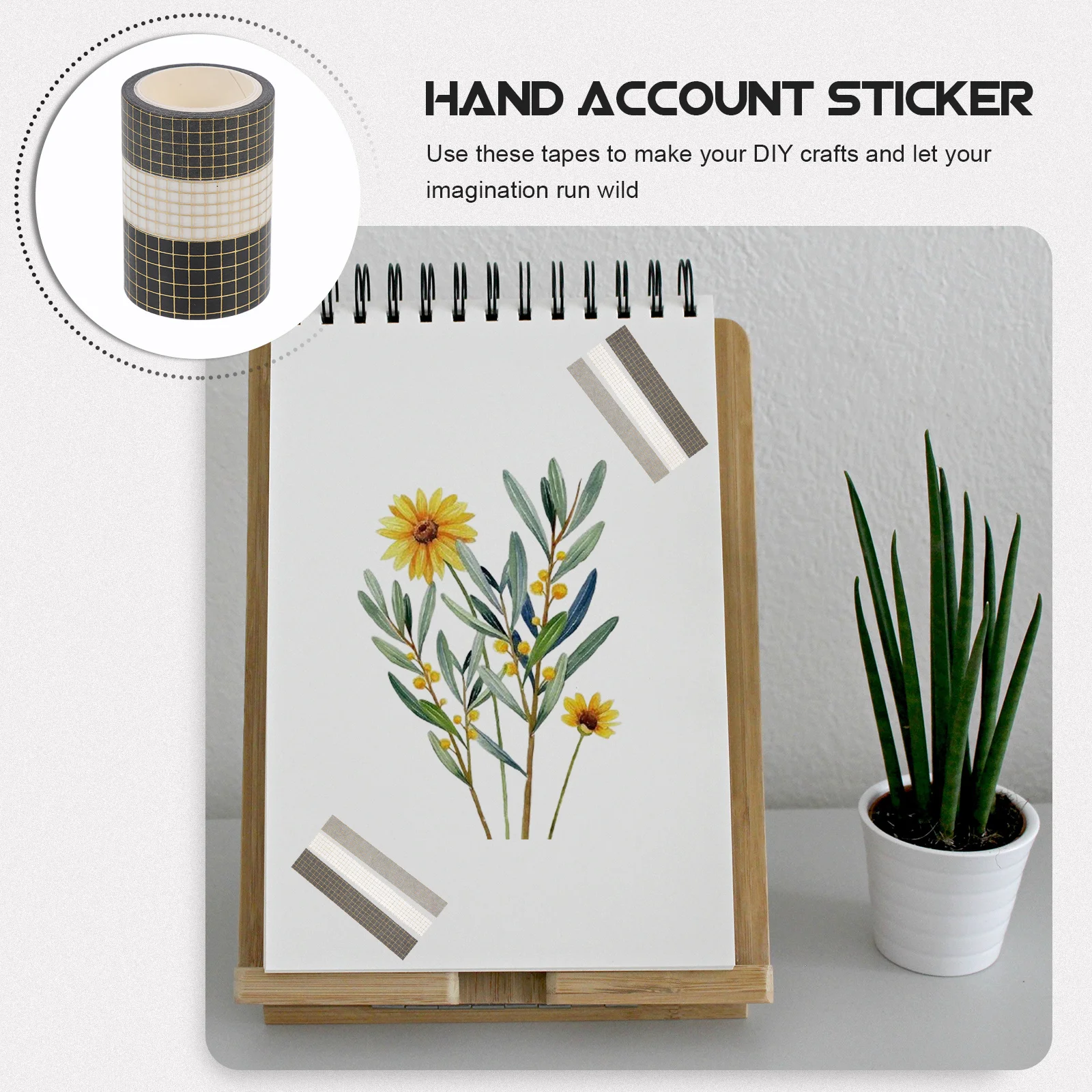 

3 Rolls Hand Account Washi Tapes For Diy Scrapbooking Decorative Planner Tape Gift Packaging Adhesive Tapes Scrapbook Materials