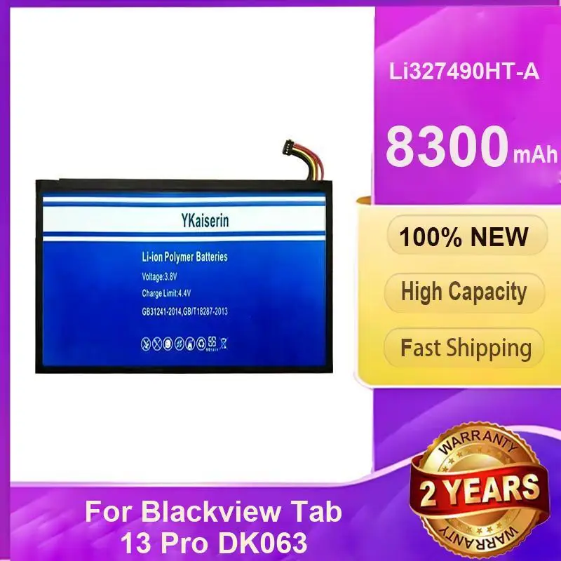 For Blackview Tab 13 Pro DK063 8300mAh Tablet Battery Li327490HT-A Thread ver. Good Low-Temperature Performance