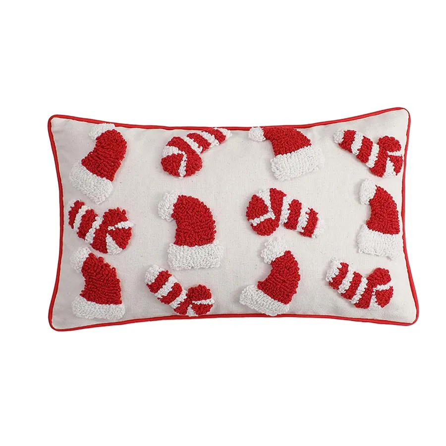 

Cushion Cover Pillow Cover for Living Room Christmas Party Home 30x50cm 45x45cm Christmas Supplies Red Hat Decorative Pillowcase