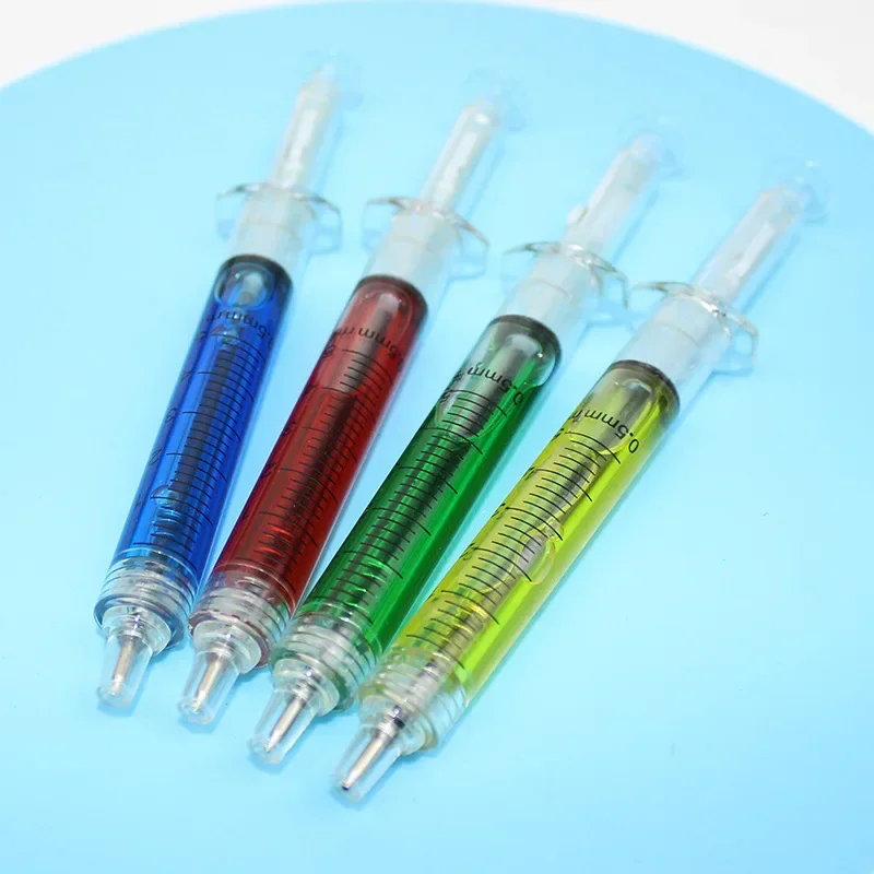 Syringe Shape Pens Ball Point Pen Student Prizes Hospital Nurse Doctor Play School For Boy Girl Party Easter