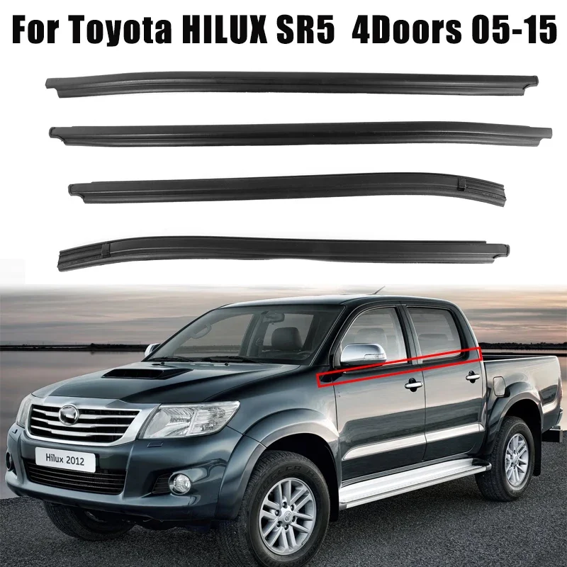 Car Window Moulding Trim Weatherstrip Seal Belt Rubber Sealing Strips for Toyota Hilux SR5 VIGO MK6 PICKUP 4Doors 2005-2015